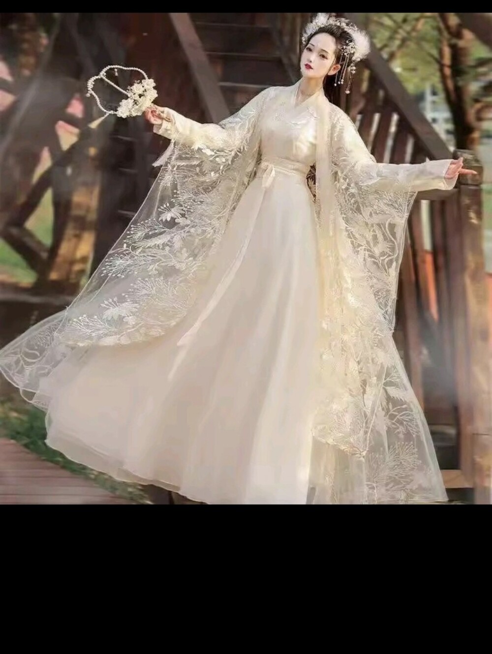 Ivory Lace-Overlay Maxi Dress with Sheer Embroidered Robe